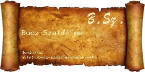 Bucz Szalóme névjegykártya